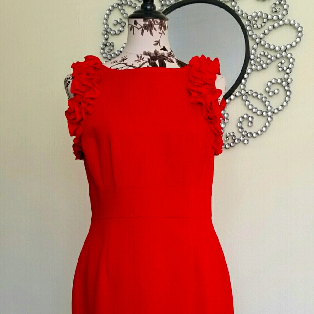 Tahari beautiful Red rose detailed dress